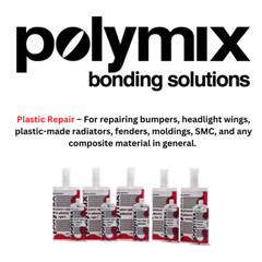 Polymix Black Automotive Rigid Plastic Repair & Adhesive Cartridge 200ml Clear
