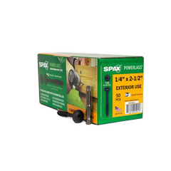1/4 In. X 2-1/2 In. Exterior Washer Head Structural Wood Lag Screws Powerlags To