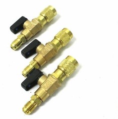 3pc HVAC A/C Straight SHUT-OFF Ball Valve Adapter For R134a R22 R12 R410a 1/4″