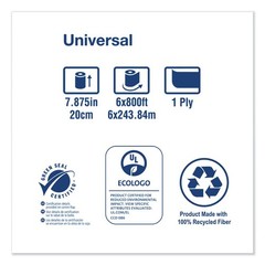 Tork RK8002 Universal 7.88 in. x 800 ft. 1-Ply Hand Towel Roll – NT (6/CT) New