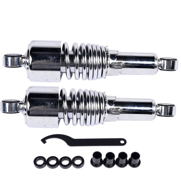 Chrome 10.5″ Rear Shocks Absorbers Lowering For Harley Road King Tour Glide