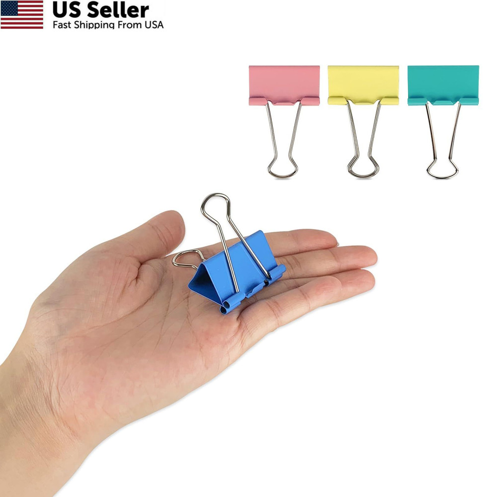 Ykimok Large Binder Clips, 1.6 inch, 24 Pack, Colored