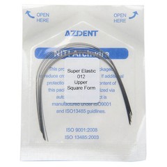 dental Orthodo super elástico niti redondear alambre ovoide/naturaleza/cuadrado