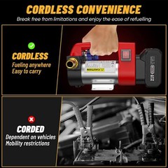 21V Cordless Electric Kerosene Transfer Pump 12GPM Fuel Diesel Pump Kit 4000mAh