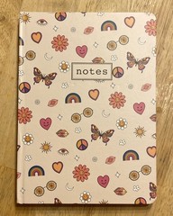 Lined Journal 6 X 8.25 Flowers Peace Signs Hearts