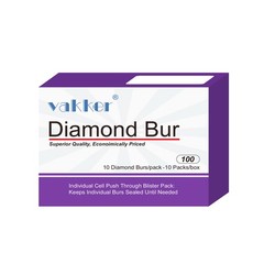 10/Pk Vakker Dental Football Diamond Burs 368-016F Friction Grip Fine Grit Bur