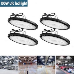 4 Pack 100W UFO Led High Bay Light Warehouse Factory Commercial Industrial Light