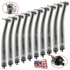 10*SANDENT Dental High Speed Turbine Handpiece Push Button Standard Head 4 Hole