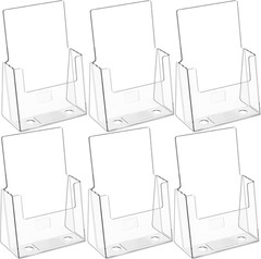 Acrylic Brochure Holder 6 X 9 Inches, Clear Plastic Countertop Literature Holder