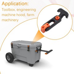 BokWin 2 Pcs Rubber Draw Latch T Handle,4.3 Inch Flexible 4.3 inch, Orange