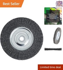 Brush 6-Inch Fine Crimped Wire Wheel Brush for Bench Grinders, 1/2-5/8 Arbor