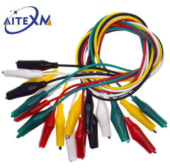 10pcs 46cm/18.11 in Alligator Clip Test Leads Double Ended Jumper Wires – NEW
