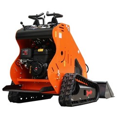 24HP Mini Skid Steer Tracked Loader 3-Pumps 2-Cylinder Gas Engine +2 Attachments