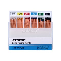 120pcs/pack AZDENT Dental Endo Gutta Percha Points Taper 0.02/0.04/0.06 15#-40#