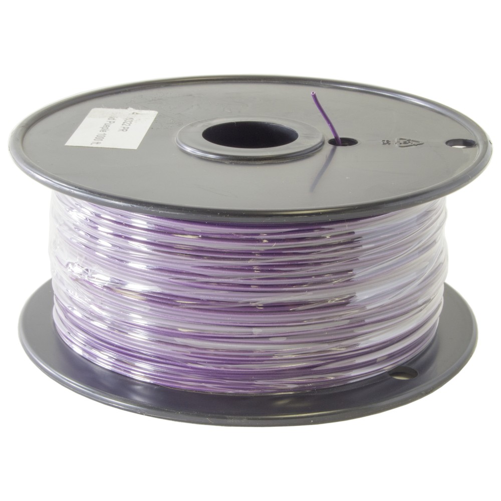1,000 Feet Purple 22 Gauge Solid Hook-Up Wire, Tinned Copper, PVC Insulation