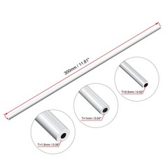 3pcs 6063 Aluminum Tube for DIY Seamless Round Pipe 3mm 4mm 5mm OD 2mm ID 300mm