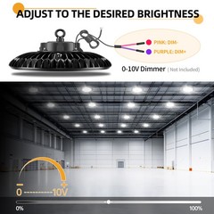 KUKUPPO LED High Bay Light 400W 58,000LM 5000K Dimmable Warehouse Shop Lights