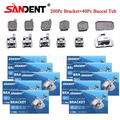 SANDENT Dental Orthodontic Self Ligating Bracket Braces Roth.022 Hooks 345