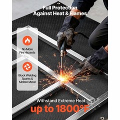 Uimoso 6 x 8FT Silicone-Coated Fiberglass Welding Blanket,Resistant up to 1800°F