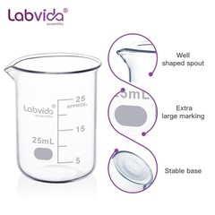 Labvida Upgrated 6 Size Low 25ml, 50ml, 100ml, 250ml, 500ml, 1000ml, Pink