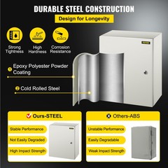 VEVOR 20x16x8” Carbon Steel Electrical Enclosure IP65 Wall Mount Junction Box