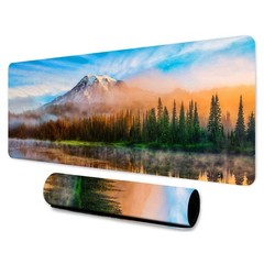 LshyMn 31.5×11.8×0.12 Inches Gaming Mouse Pad,Mountain Forest Large, Blue