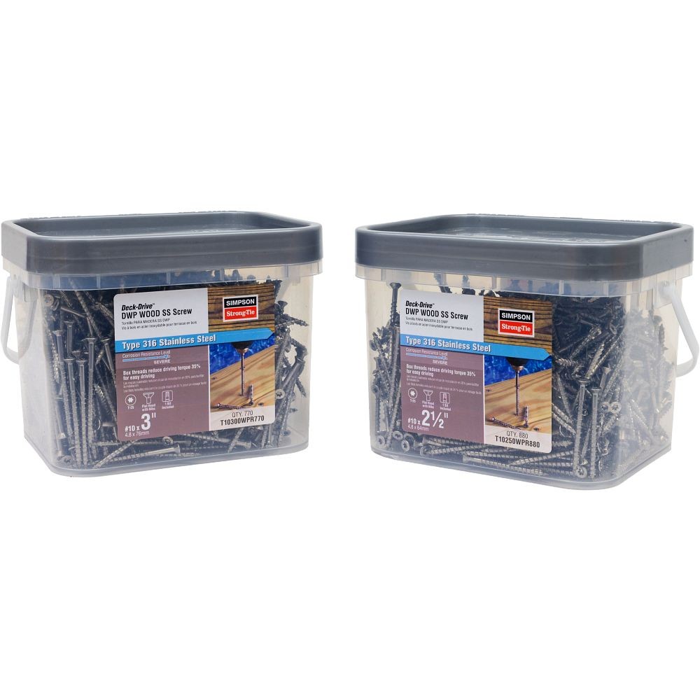 Simpson Strong-Tie DWP #8 1-5/8 in. 305 Stainless Steel T20 4,000 pcs S08162WPB