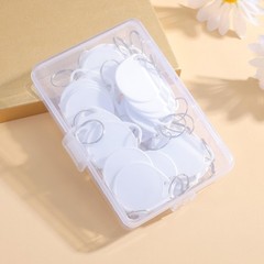 40pcs Pack White Plastic Key Tags and Round Stickers