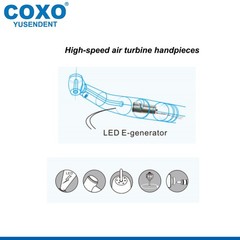 US COXO CX207-F Dental LED High Speed Handpiece Self-power Air Turbine 2/4 Holes