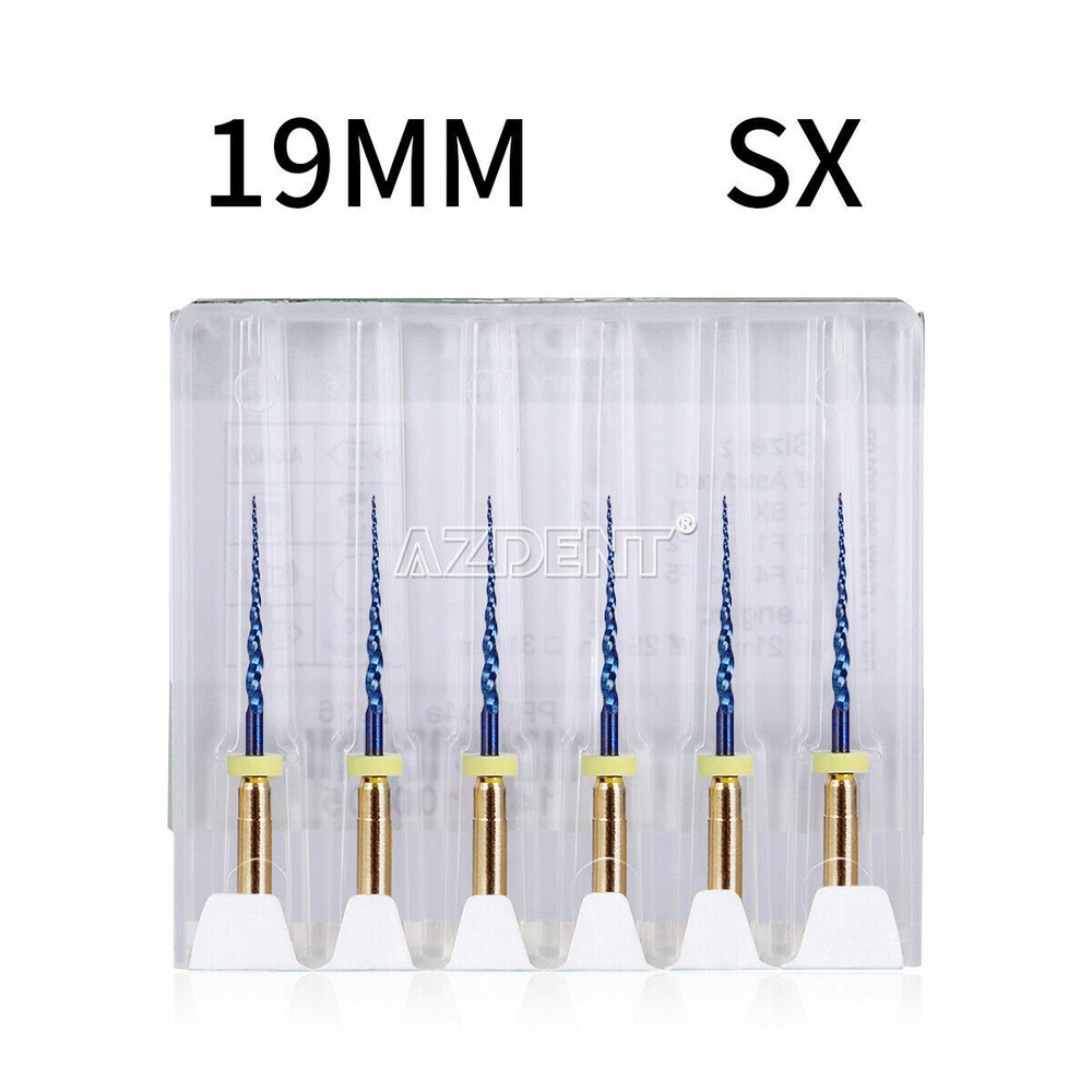 6pcs Endodontic Dental NiTi Engine Use Heat Activated Rotary Files 19mm/25mm