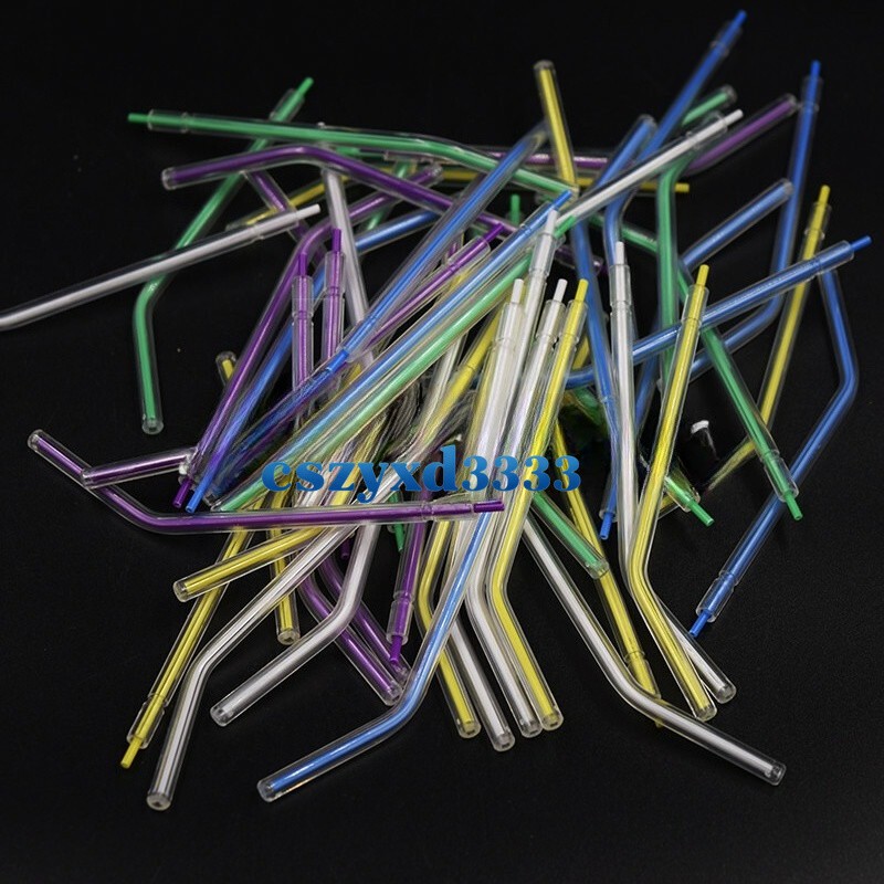 Dental Spray Mix Color Plastic Disposable 3-Way Syringe Air Water Nozzles Tips