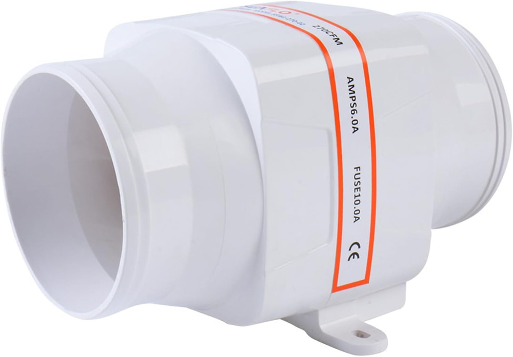 In-Line Marine Bilge Air Blowers- 12V, 3 or 4″, 130-270 CFM Ultra-Quiet Operatio