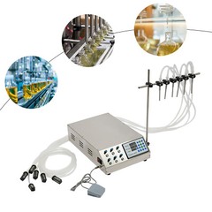 6 Head Semi-automatic Liquid Filling Machine Electric Bottle Filler Stainless 5L