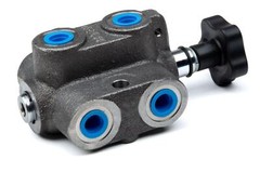 Metro Double Selector Valve, 6 Port, 2 Position, 20 GPM, SAE 8 Port Size, Knob
