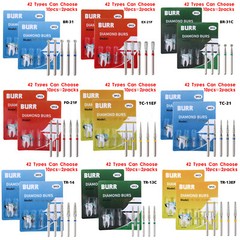 10pc Dental Diamond Bur FG Fit High Speed Handpiece Friction Grip Tapered