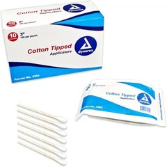Dynarex Tipped Applicators Wood Shaft 3″, 1 Box of 1000 Applicators, 4301
