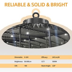 KUKUPPO LED High Bay Light 400W 58,000LM 5000K Dimmable Warehouse Shop Lights