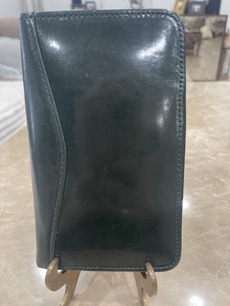 Vintage emerald green Scully leather zip-around planner NOS 1998