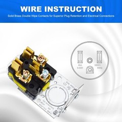NEMA 6-50R Receptacle 50A 2-Pole 3-Wire Surface Mount Power Receptacle，250V