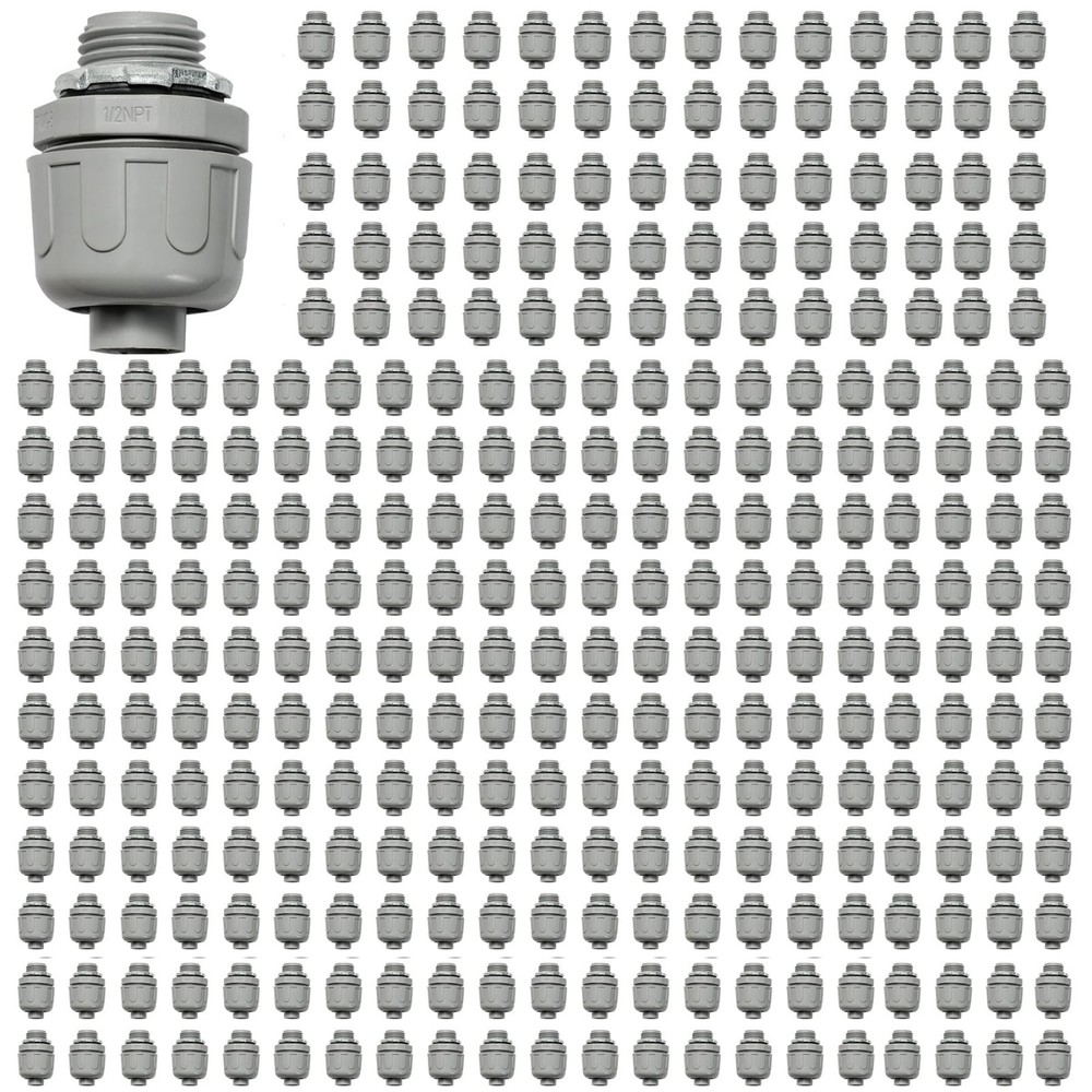 1/2″ Liquid Tight Conduit Connectors – Non-Metallic NPT Fittings, 180° Angle, UL