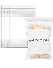 WHITE BLOCK HEAVY DUTY 2 Mil Clear Zip Seal Bags Reclosable` Top Lock Plastic