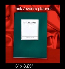 Task Planner Notebook Emerald Green 6”x8.25” undated Event Planner 112pg