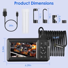 1080P HD Industrial Endoscope Camera with 8 LED Lights Waterproof Borescope