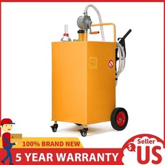40 Gallon Fuel Caddy ,Portable Gas Diesel Oil Transfer Tank with 4 Wheels & Pump