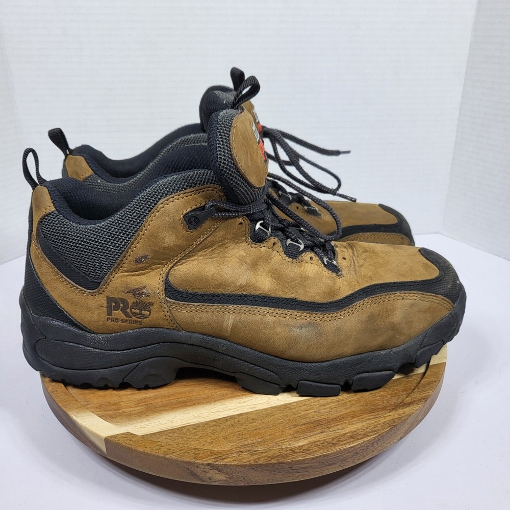 Timberland PRO Work Shoes Mens 10.5 Brown Good 81047 Leather EH Safety Toe