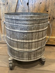 Vtg Metal Geerpres 8 Gallon Galvanized Mop Bucket Casters Floor Prince Wringer