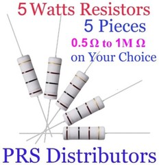 Resistor 5 Watts 0.5 Ohm to 1M ohms 5W Metal Oxide Film Resistor 5% 5 Piece