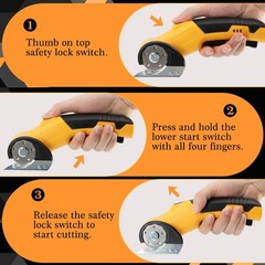 Cordless Scissors, 4V 2000mAh Portable Cordless Rotary Scissors -with Blades,…