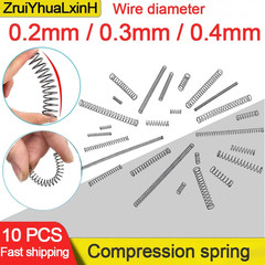10Pcs/Lot 0.2Mm 0.3Mm 0.4Mm Micro Small Compression Spring OD 2/3/4/5/6/7/8/9/10