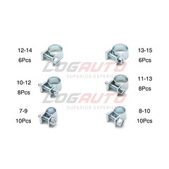48Pcs 6 Sizes Fuel Injection Gas Line Hose Clamps Clip Pipe Clamp Kit 7mm-15mm